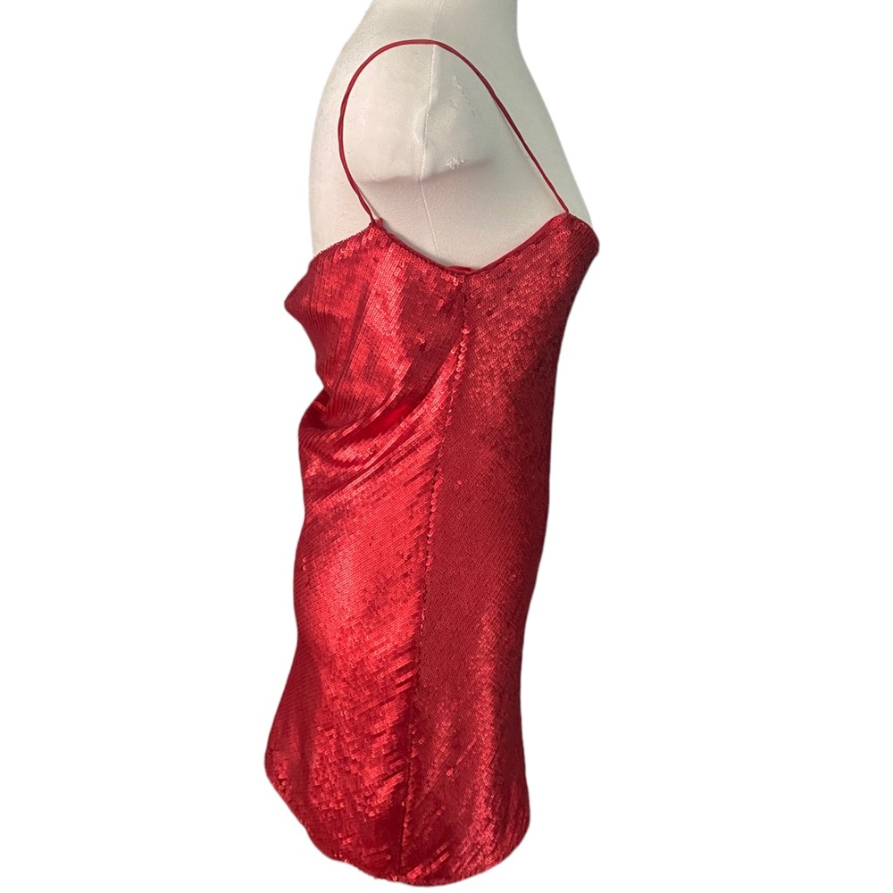 Zara sequin red spaghetti dress sz- xs - Picture 2 of 5